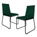 Kit 2 Cadeiras de Jantar Estofada Lille Base Preta Veludo Verde - Montanaris Decor
