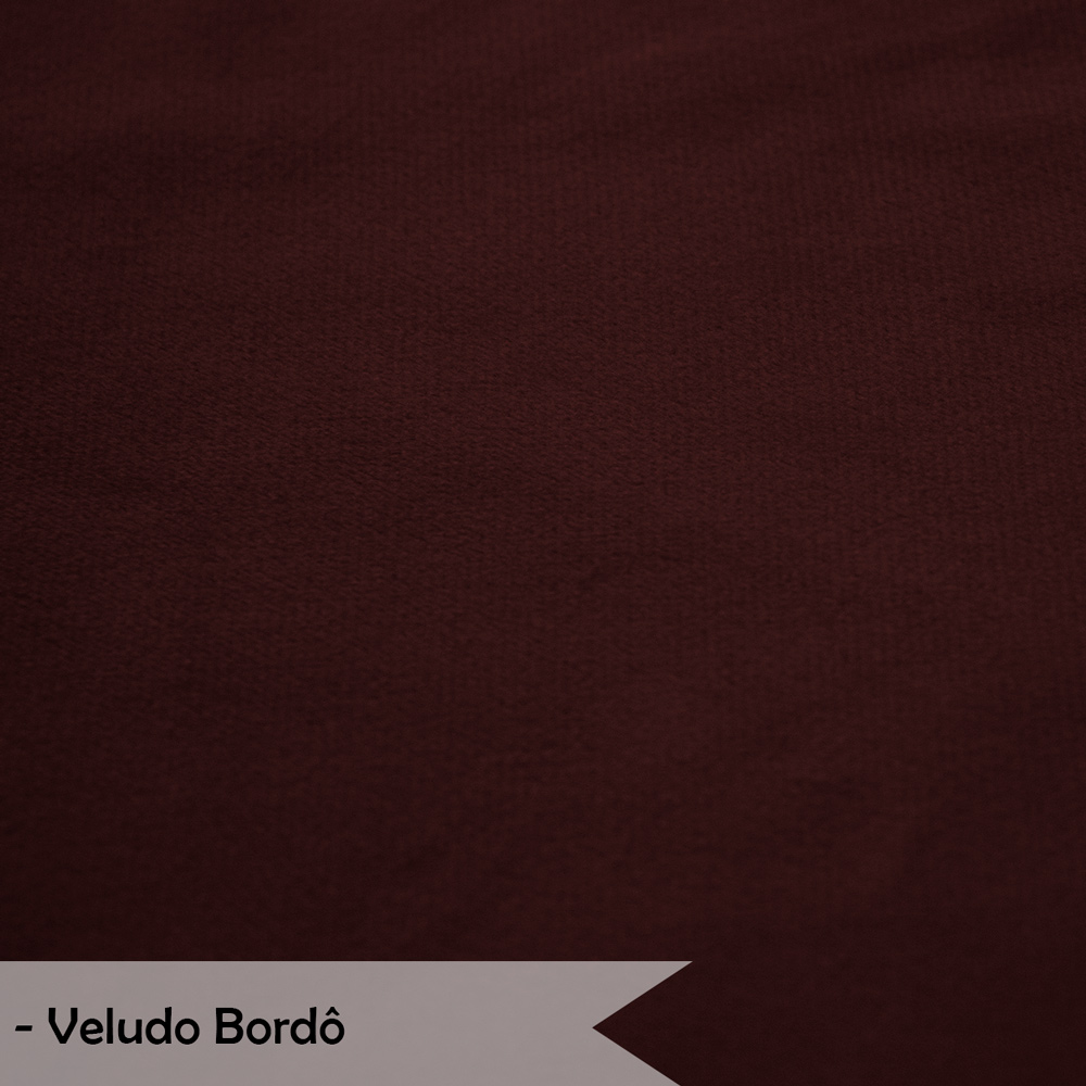 Kit 2 Cadeiras de Jantar Pétala Estofada Pés Palito Veludo Bordô - Montanaris Decor