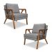 Kit 2 Poltronas Decorativa Ana para Sala de Estar Linho Cinza - Montanaris Decor