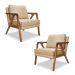Kit 2 Poltronas Decorativa Ana para Sala de Estar Linho Dourado - Montanaris Decor