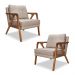 Kit 2 Poltronas Decorativa Ana para Sala de Estar Linho Marrom - Montanaris Decor