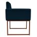 Kit 2 Poltronas Decorativa Base De Ferro Bronze Veludo Azul Marinho - Montanaris Decor