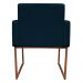 Kit 2 Poltronas Decorativa Base De Ferro Bronze Veludo Azul Marinho - Montanaris Decor