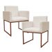 Kit 2 Poltronas Decorativa Base De Ferro Bronze Veludo Bege - Montanaris Decor