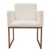 Kit 2 Poltronas Decorativa Base De Ferro Bronze Veludo Bege - Montanaris Decor