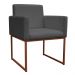 Kit 2 Poltronas Decorativa Base De Ferro Bronze Veludo Cinza - Montanaris Decor