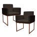 Kit 2 Poltronas Decorativa Base De Ferro Bronze Veludo Marrom - Montanaris Decor