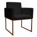 Kit 2 Poltronas Decorativa Base De Ferro Bronze Veludo Preto - Montanaris Decor