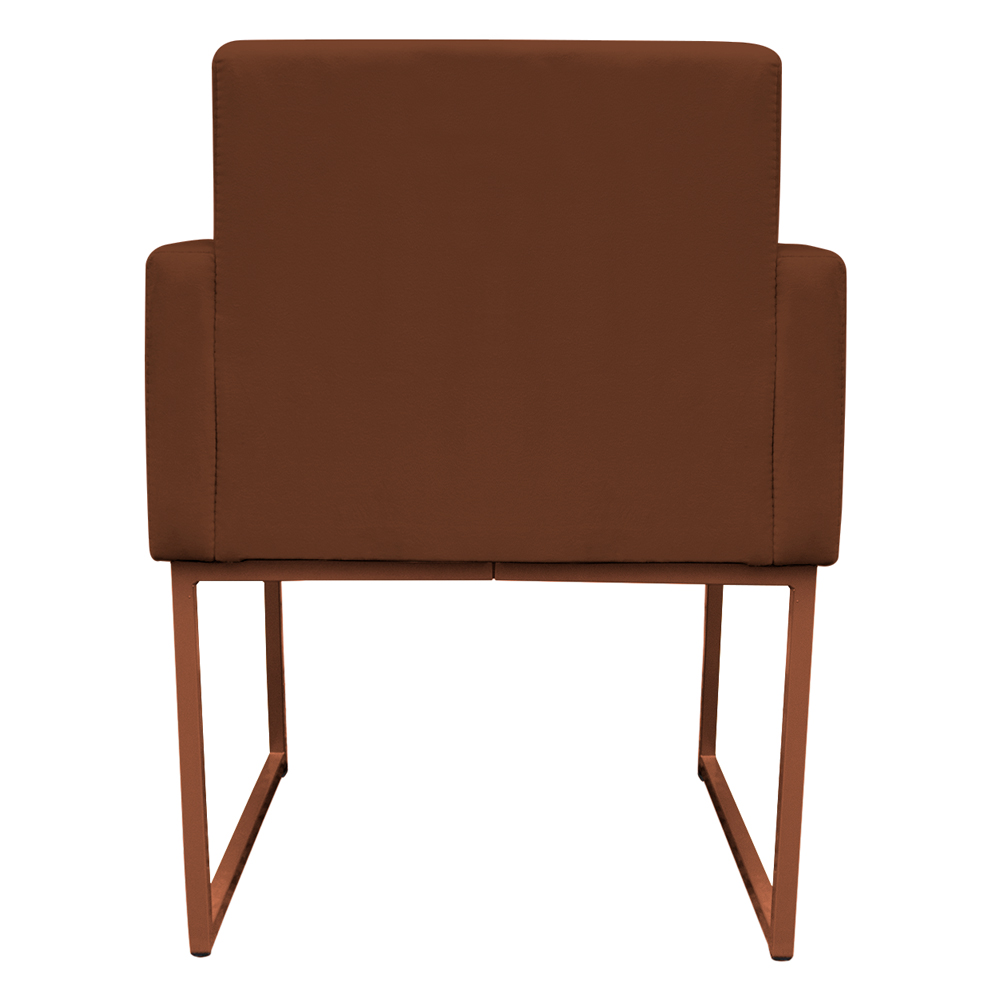 Kit 2 Poltronas Decorativa Base De Ferro Bronze Veludo Terracota - Montanaris Decor