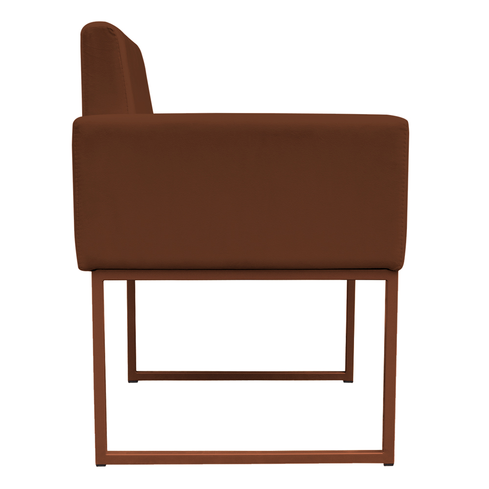 Kit 2 Poltronas Decorativa Base De Ferro Bronze Veludo Terracota - Montanaris Decor