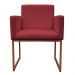Kit 2 Poltronas Decorativa Base De Ferro Bronze Veludo Vermelho - Montanaris Decor