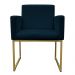 Kit 2 Poltronas Decorativa Base De Ferro Gold Veludo Azul Marinho  - Montanaris Decor
