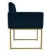 Kit 2 Poltronas Decorativa Base De Ferro Gold Veludo Azul Marinho  - Montanaris Decor