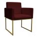 Kit 2 Poltronas Decorativa Base De Ferro Gold Veludo Bordô - Montanaris Decor
