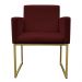 Kit 2 Poltronas Decorativa Base De Ferro Gold Veludo Bordô - Montanaris Decor