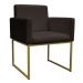 Kit 2 Poltronas Decorativa Base De Ferro Gold Veludo Marrom - Montanaris Decor