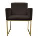Kit 2 Poltronas Decorativa Base De Ferro Gold Veludo Marrom - Montanaris Decor