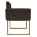 Kit 2 Poltronas Decorativa Base De Ferro Gold Veludo Marrom - Montanaris Decor