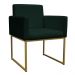 Kit 2 Poltronas Decorativa Base De Ferro Gold Veludo Verde - Montanaris Decor