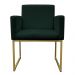 Kit 2 Poltronas Decorativa Base De Ferro Gold Veludo Verde - Montanaris Decor
