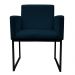 Kit 2 Poltronas Decorativa Base De Ferro Preto Veludo Azul Marinho - Montanaris Decor
