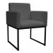 Kit 2 Poltronas Decorativa Base De Ferro Preto Veludo Cinza - Montanaris Decor