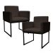 Kit 2 Poltronas Decorativa Base De Ferro Preto Veludo Marrom - Montanaris Decor