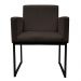 Kit 2 Poltronas Decorativa Base De Ferro Preto Veludo Marrom - Montanaris Decor