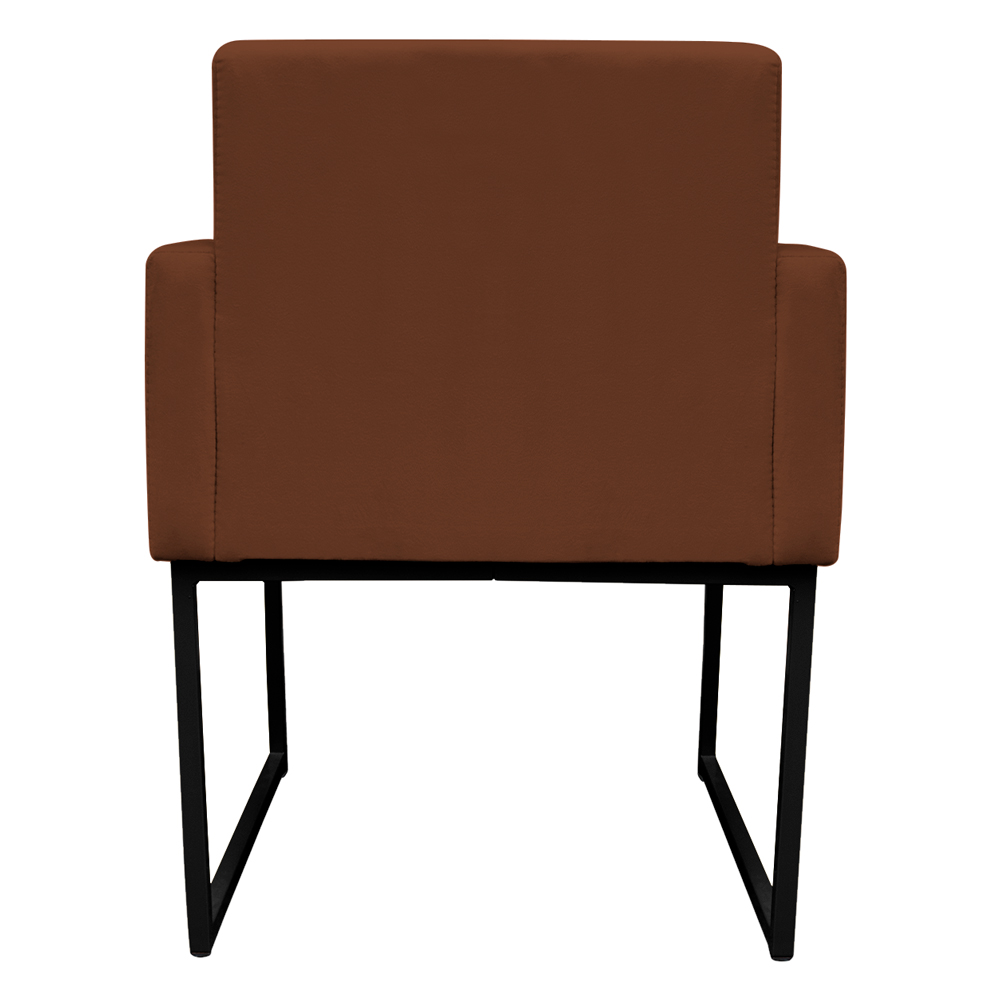 Kit 2 Poltronas Decorativa Base De Ferro Preto Veludo Terracota - Montanaris Decor