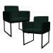 Kit 2 Poltronas Decorativa Base De Ferro Preto Veludo Verde - Montanaris Decor