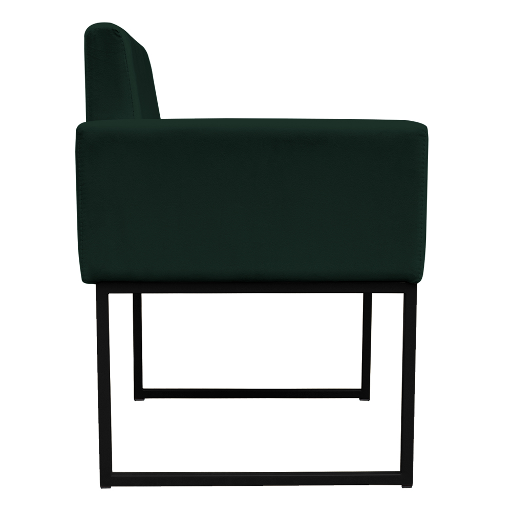 Kit 2 Poltronas Decorativa Base De Ferro Preto Veludo Verde - Montanaris Decor