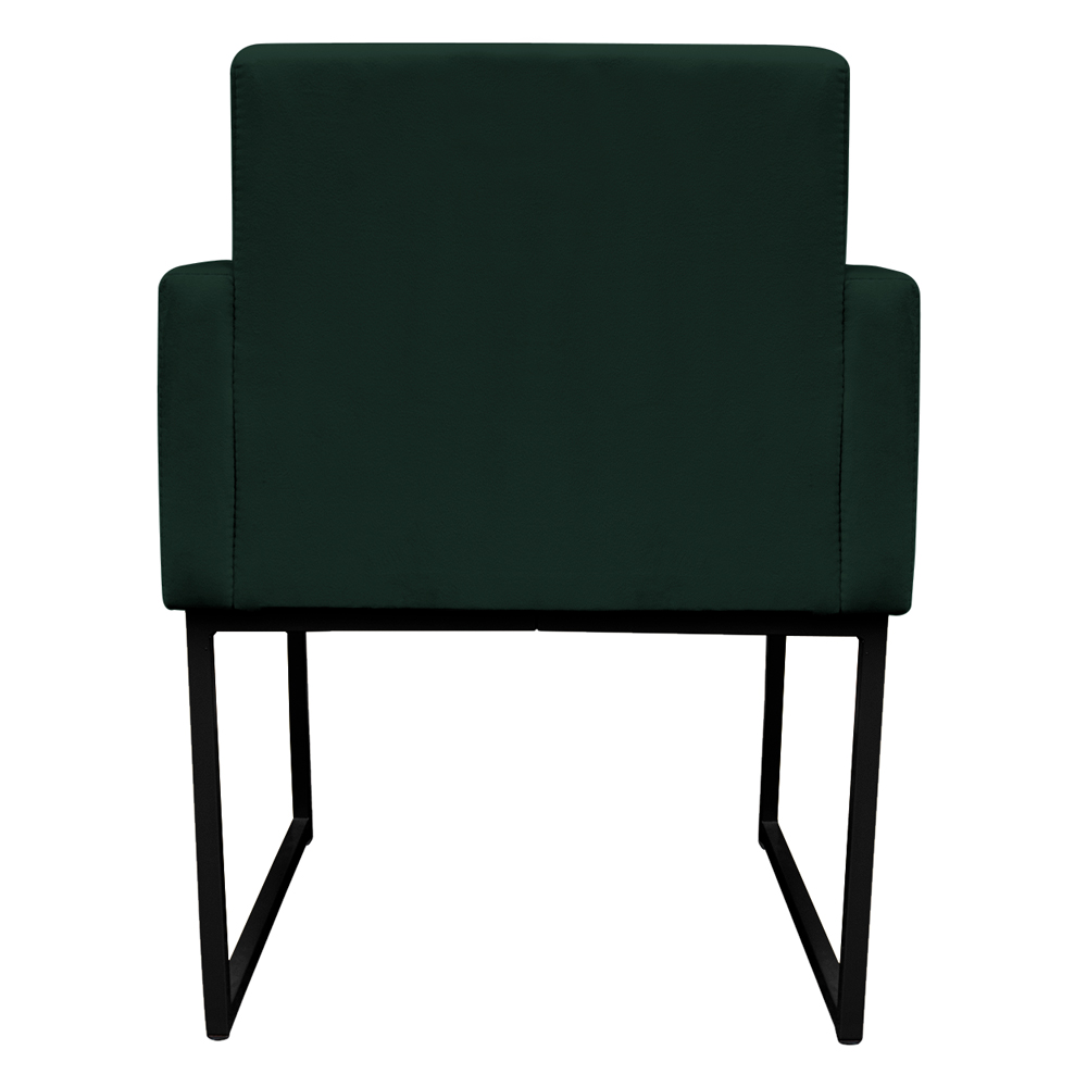 Kit 2 Poltronas Decorativa Base De Ferro Preto Veludo Verde - Montanaris Decor