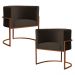Kit 2 Poltronas Decorativa Luana Base Bronze Veludo Marrom - Montanaris Decor