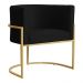 Kit 2 Poltronas Decorativa Luana Base Gold PU Preto - Montanaris Decor