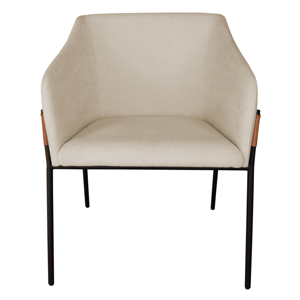 Kit 2 Poltronas Decorativa Paris para Sala de Estar Bouclé Bege - Montanaris Decor