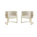 Kit 2 Poltronas Decorativa Sala de Estar Luana + Namoradeira  Base Gold Veludo Bege - Montanaris Decor