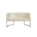 Kit 2 Poltronas Decorativa Sala de Estar Luana + Namoradeira  Base Gold Veludo Bege - Montanaris Decor