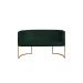Kit 2 Poltronas Decorativa Sala de Estar Luana + Namoradeira  Base Gold Veludo Verde - Montanaris Decor