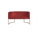 Kit 2 Poltronas Decorativa Sala de Estar Luana + Namoradeira  Base Gold Veludo Vermelho - Montanaris Decor