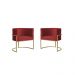 Kit 2 Poltronas Decorativa Sala de Estar Luana + Namoradeira  Base Gold Veludo Vermelho - Montanaris Decor
