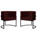 Kit 2 Poltronas Decorativa Sala de Estar Luana Base Preta Veludo Bordô - Montanaris Decor
