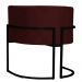 Kit 2 Poltronas Decorativa Sala de Estar Luana Base Preta Veludo Bordô - Montanaris Decor
