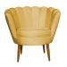 Kit 2 Poltronas Decorativa Sala de Estar Pétala Veludo Amarelo - Montanaris Decor