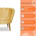 Kit 2 Poltronas Decorativa Sala de Estar Pétala Veludo Amarelo - Montanaris Decor