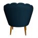 Kit 2 Poltronas Decorativa Sala de Estar Pétala Veludo Azul Marinho - Montanaris Decor