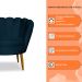 Kit 2 Poltronas Decorativa Sala de Estar Pétala Veludo Azul Marinho - Montanaris Decor