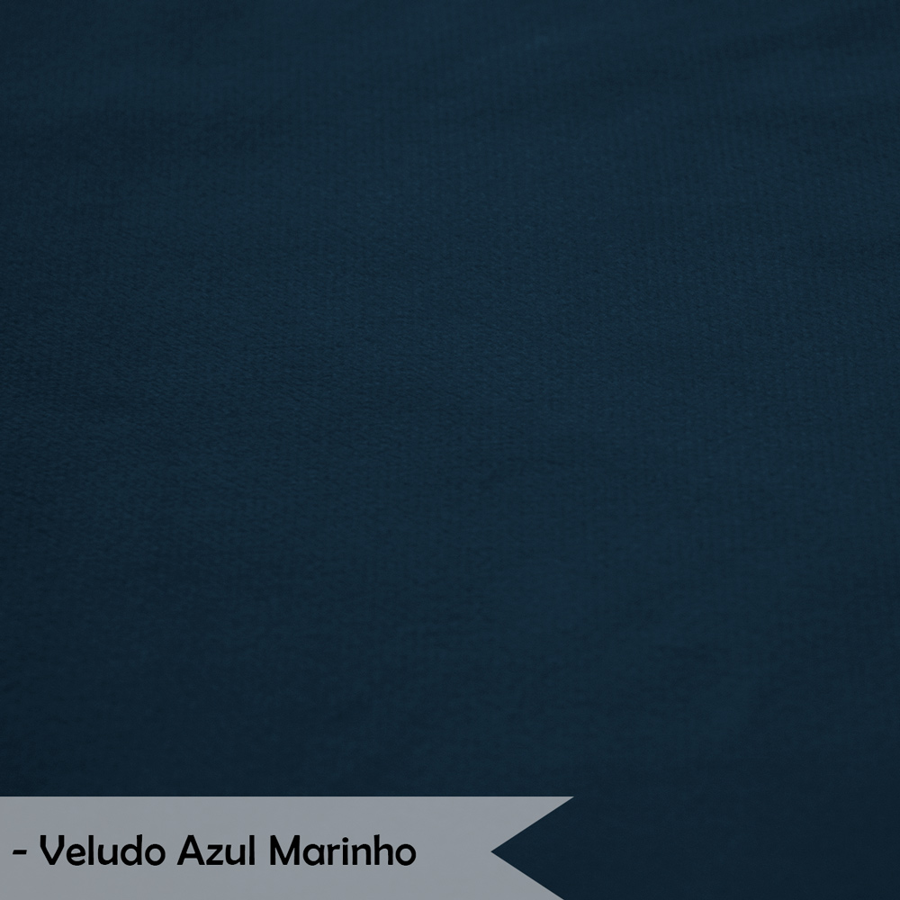 Kit 2 Poltronas Decorativa Sala de Estar Pétala Veludo Azul Marinho - Montanaris Decor