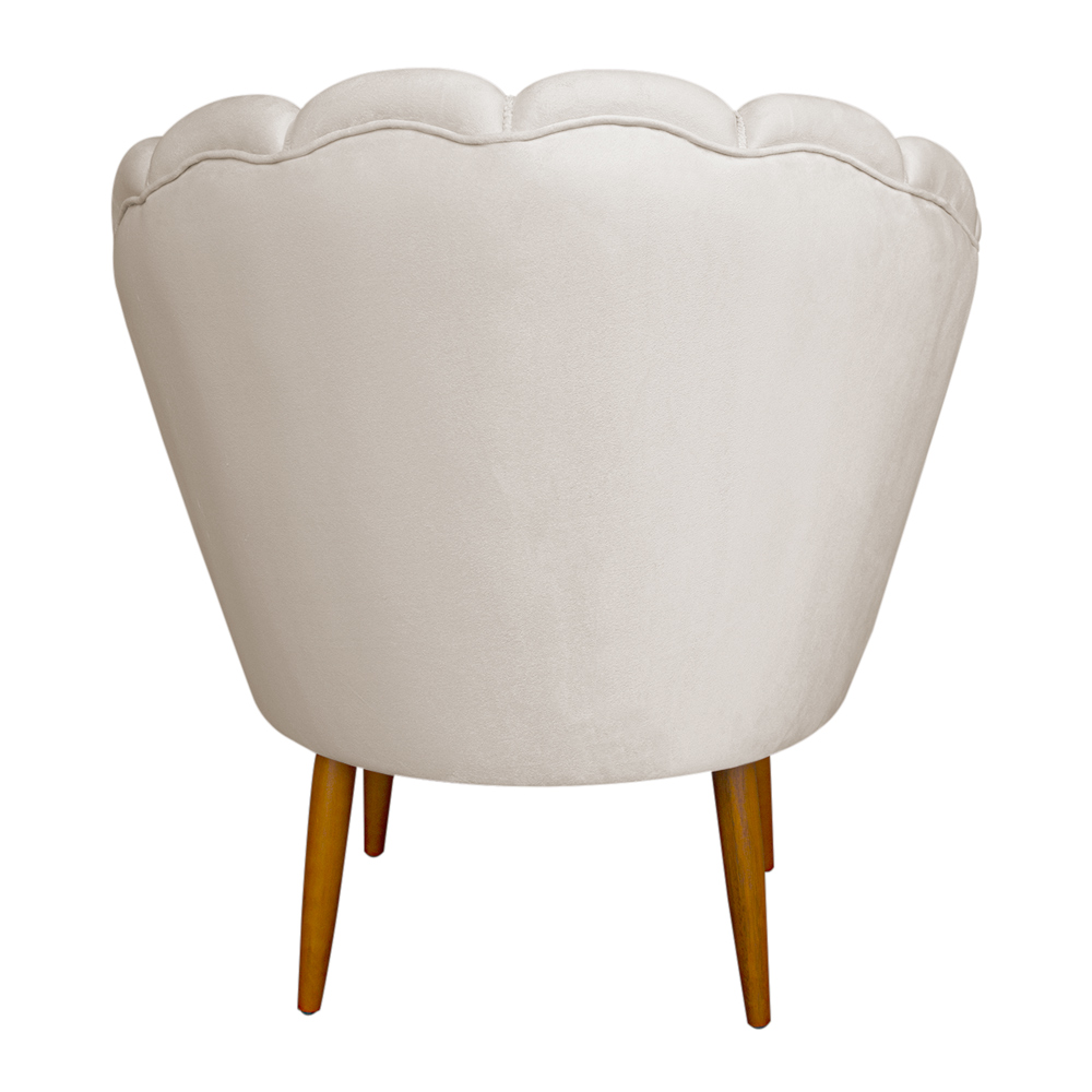 Kit 2 Poltronas Decorativa Sala de Estar Pétala Veludo Bege - Montanaris Decor