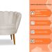 Kit 2 Poltronas Decorativa Sala de Estar Pétala Veludo Bege - Montanaris Decor