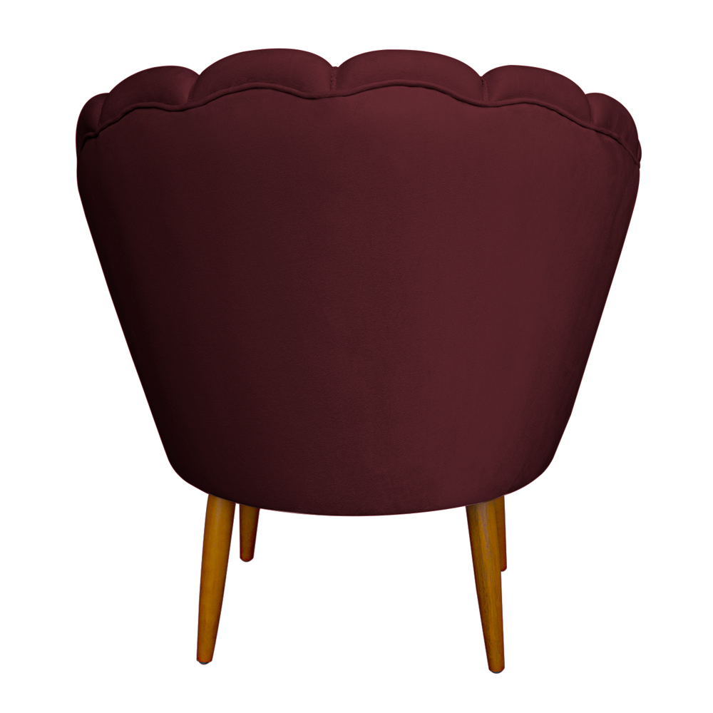 Kit 2 Poltronas Decorativa Sala de Estar Pétala Veludo Bordô - Montanaris Decor